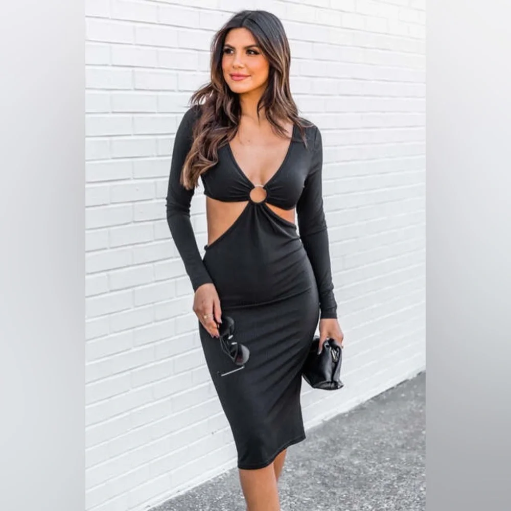 Black Cutout Dress NWOT - Picture 1 of 4
